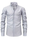 Männershirt mit langen ärmeln und streifen – klassischer schnitt für büro und freizeit