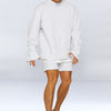 Männers 2-teiliger wohlfühl-look - lockerer sweatshirt und shorts