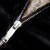 Männers winterjacke mit weichem kunstfell in schwarz - vielseitiger zip-up mantel mit einzigartigem zick-zack-design