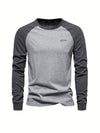 Männliches langärmliges t-shirt für lässigen stil – trendiges raglan-shirt, weicher stoff
