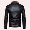 Männers lederjacke mit pelzkragen - moderner reissverschluss-style für freizeit und abendanlässe