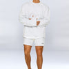 Männers 2-teiliger wohlfühl-look - lockerer sweatshirt und shorts