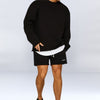Männers 2-teiliger wohlfühl-look - lockerer sweatshirt und shorts