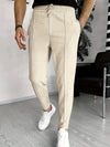 Herrenhose mit kordelzug - waffelmuster, lässige, schmal zulaufende passform