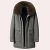Männer parka jacke mit kunstfell-kragen – modische winter-aussenbekleidung für kaltes wetter