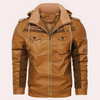 Männer braune lederjacke - moderner frontzip casual-look für vielfältige styles