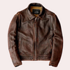 Bordeaux lederjacke - premium männeroberbekleidung