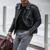 Männers leder bikerjacke - robust und langlebig