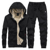 2-teiliges herren fleece jogginganzug - warm gefütterter hoodie und hose für lässige outfits