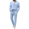 Männers leisurewear - stilvolle kleidung für gemütliche abende - lockeres langarmoberteil und hose ensemble