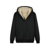 2-teiliger herren tracksuit casual wear - warmer fleece gefütterter schwarzer anzug für entspannte abende