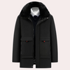 Männers gefütterte winterjacke - robuste oberbekleidung mit pelzfutter und praktischen taschen