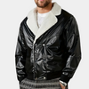 Herren schwarze lederjacke - moderne lässige oberbekleidung für den winter