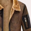 Männerjacke klassische fleece braun für den alltag - vielseitige lässige oberbekleidung mit grossen taschen