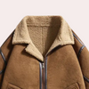Männer winterjacke luxus schafslederjacke mit kunstfell-futter – stilvolle winteroberbekleidung