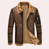 Männerjacke klassische fleece braun für den alltag - vielseitige lässige oberbekleidung mit grossen taschen