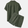 2-teiliger loungewear-anzug für männer - kurzärmliges hemd und lässige shorts