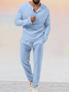 2-teilige männer jogginganzug kombination aus weichem, atmungsaktivem loungewear - langarmshirt und hose für legere anlässe