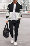 Männersport tracksuit - stylische schwarze und graue sportmode für freizeit und fitness