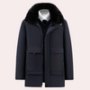 Männers gefütterte winterjacke - robuste oberbekleidung mit pelzfutter und praktischen taschen