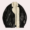 Herren schwarze lederjacke - moderne lässige oberbekleidung für den winter
