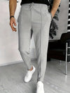 Herrenhose mit kordelzug - waffelmuster, lässige, schmal zulaufende passform
