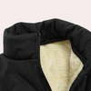 Männer 3-teilige gepolsterte jacke und hose – stilvolles schwarzes casual-outfit