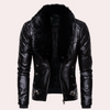 Männliche lederjacke mit steppdesign - lässiger biker-mantel für jede jahreszeit