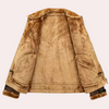 Männerjacke klassische fleece braun für den alltag - vielseitige lässige oberbekleidung mit grossen taschen