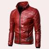 Männliche lederjacke mit steppdesign - lässiger biker-mantel für jede jahreszeit