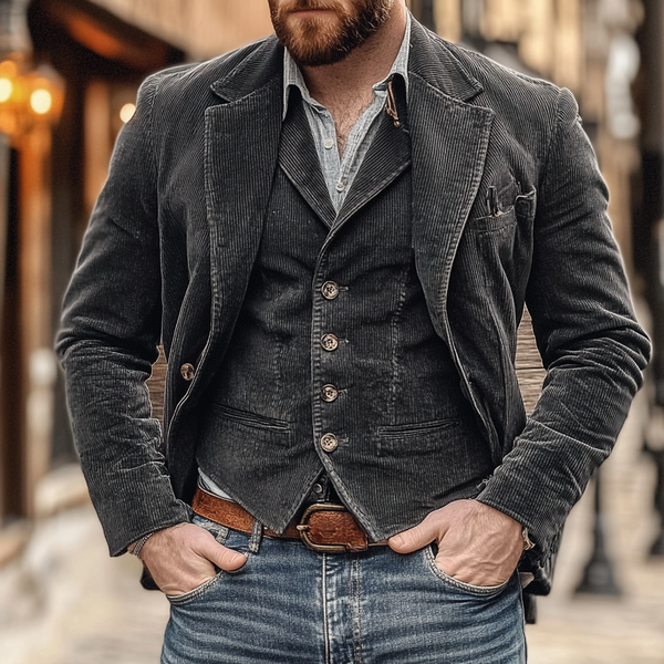 Blazer & gilet ensemble - stilvolles männer-layering