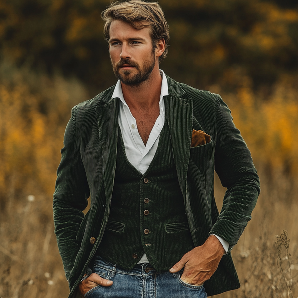 Blazer & gilet ensemble - stilvolles männer-layering