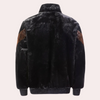 Männers winterjacke mit weichem kunstfell in schwarz - vielseitiger zip-up mantel mit einzigartigem zick-zack-design